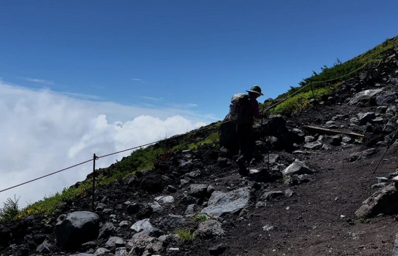 富士山 富士宮ルート 登山道 六合目すぎ