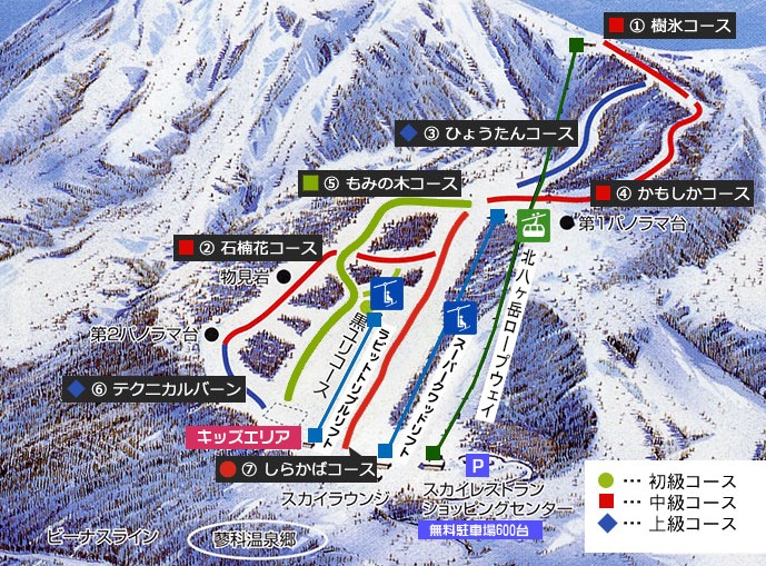 ピラタス蓼科スノーリゾート ゲレンデマップ